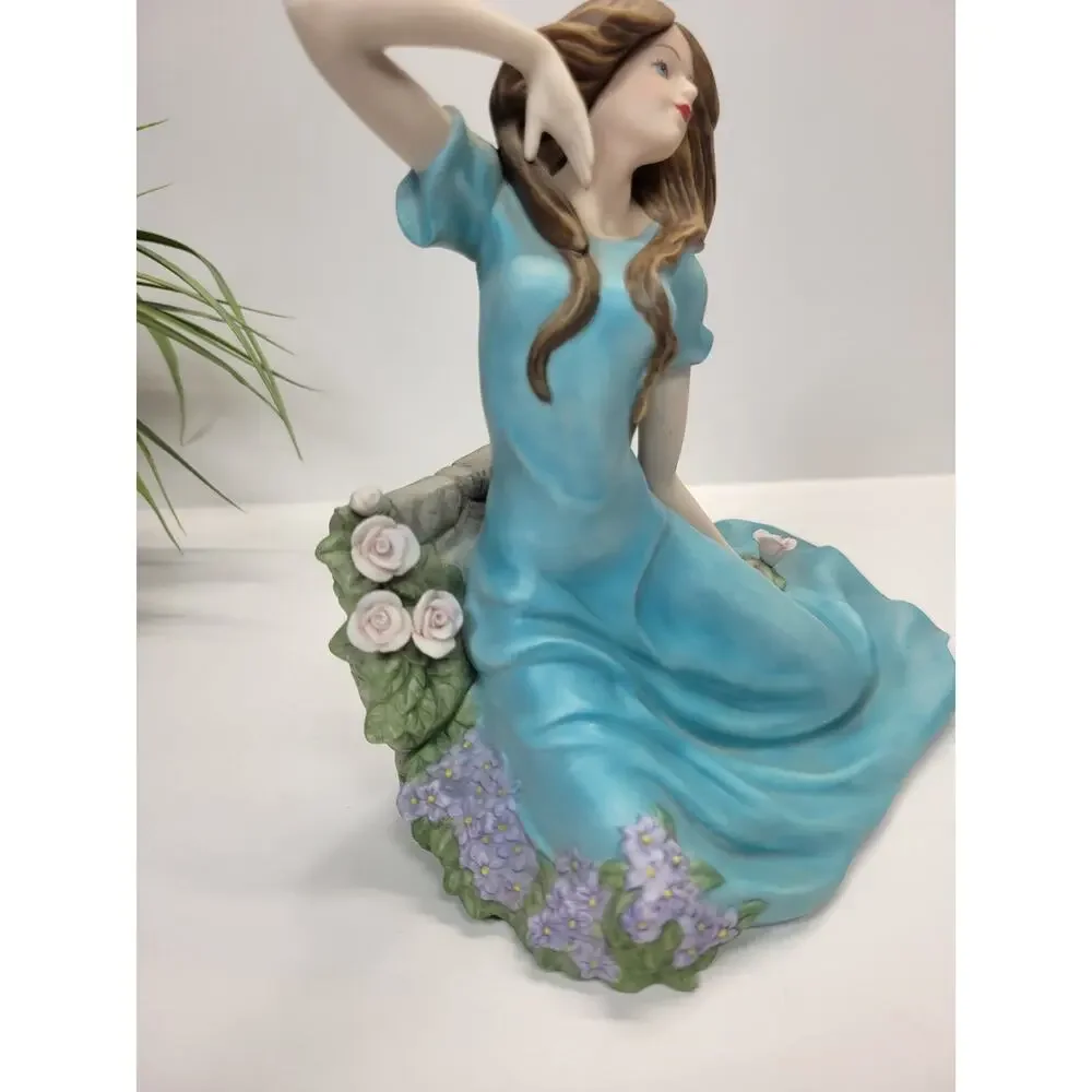 Homco Home Interiors Lisa's Garden Figurine Lady Blue Dress 14718-07